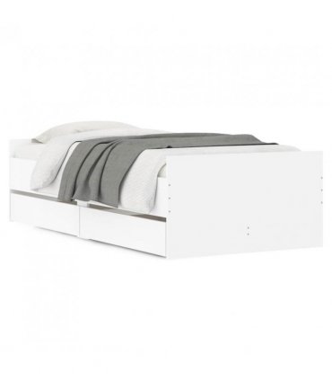 vidaXL Bed Frame | White | Engineered wood | Single | Bed Frame | Rectangular — Size: 100 x 200 cm