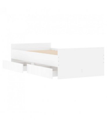 vidaXL Bed Frame | White | Engineered wood | Single | Bed Frame | Rectangular — Size: 100 x 200 cm
