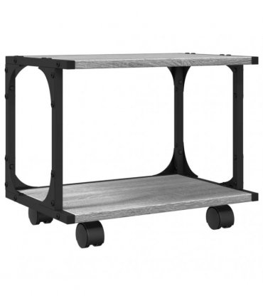 vidaXL Printer Stand 2-Tier Grey Sonoma 41x28x33.5 cm Engineered Wood