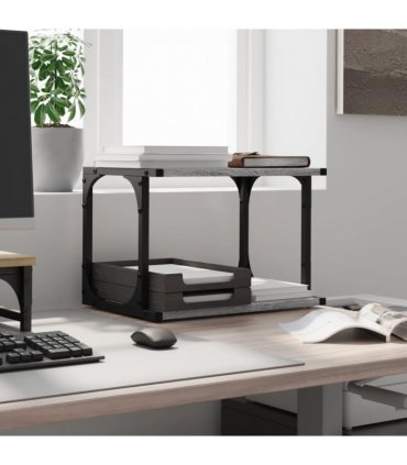 vidaXL Printer Stand 2-Tier Grey Sonoma 41x28x33.5 cm Engineered Wood