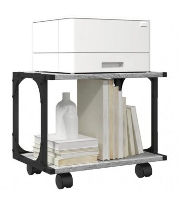 vidaXL Printer Stand 2-Tier Grey Sonoma 41x28x33.5 cm Engineered Wood
