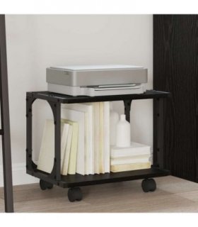 vidaXL Printer Stand Black Oak 41 x 28 x 33.5 cm Engineered Wood