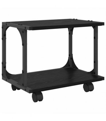 vidaXL Printer Stand Black Oak 41 x 28 x 33.5 cm Engineered Wood
