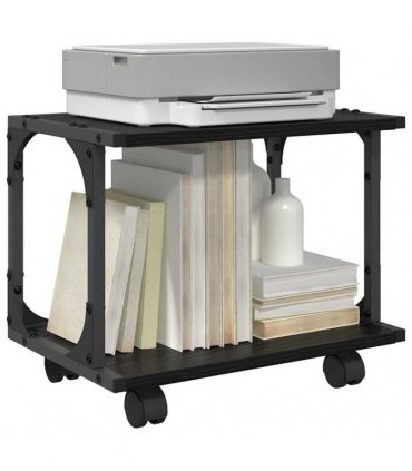 vidaXL Printer Stand Black Oak 41 x 28 x 33.5 cm Engineered Wood