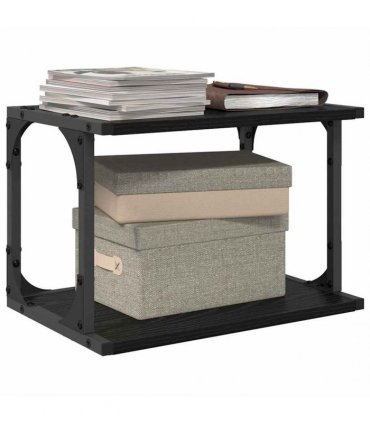 vidaXL Printer Stand Black Oak 41 x 28 x 33.5 cm Engineered Wood