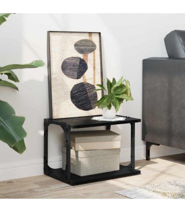 vidaXL Printer Stand Black Oak 41 x 28 x 33.5 cm Engineered Wood