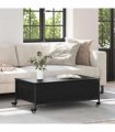 vidaXL Coffee Table Black Oak 91 x 55 x 32 cm Engineered Wood