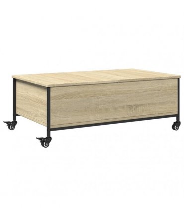 vidaXL Coffee Table with Wheels Sonoma Oak 91x55x34 cm Engineered Wood