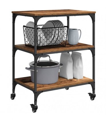 vidaXL Kitchen Trolley Old Wood 60 x 41 x 76 cm Engineered Wood