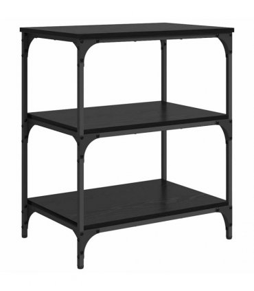 vidaXL Kitchen Trolley Black Oak 60 x 41 x 76 cm Engineered Wood