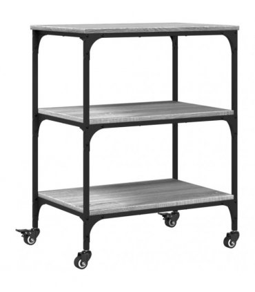 vidaXL Kitchen Trolley Grey Sonoma 60x41x76 cm Engineered Wood