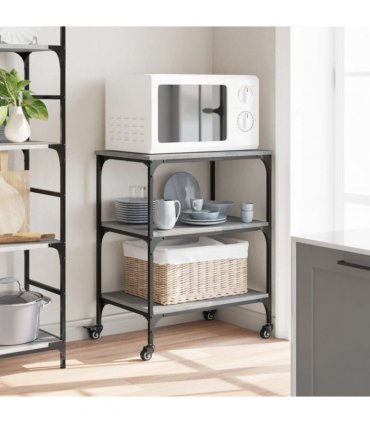 vidaXL Kitchen Trolley Grey Sonoma 60x41x76 cm Engineered Wood
