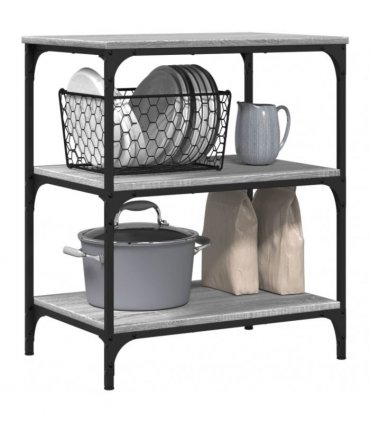 vidaXL Kitchen Trolley Grey Sonoma 60x41x76 cm Engineered Wood