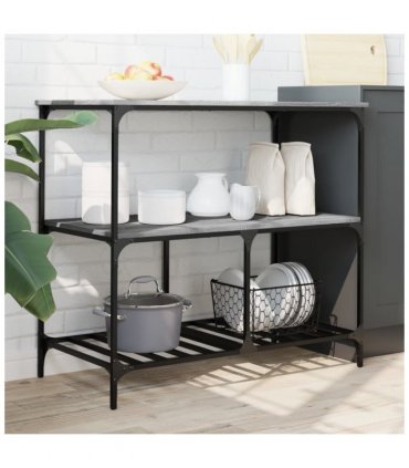 vidaXL Kitchen Trolley Grey Sonoma 100x50x95 cm Engineered Wood