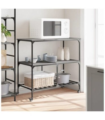 vidaXL Kitchen Trolley Grey Sonoma 100x50x95 cm Engineered Wood
