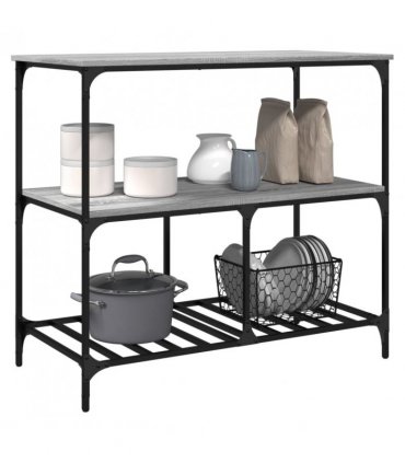 vidaXL Kitchen Trolley Grey Sonoma 100x50x95 cm Engineered Wood