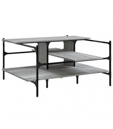 vidaXL Coffee Table Grey Sonoma 100x100x48.5 cm Engineered Wood