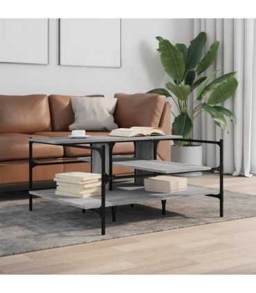 vidaXL Coffee Table Grey Sonoma 100x100x48.5 cm Engineered Wood