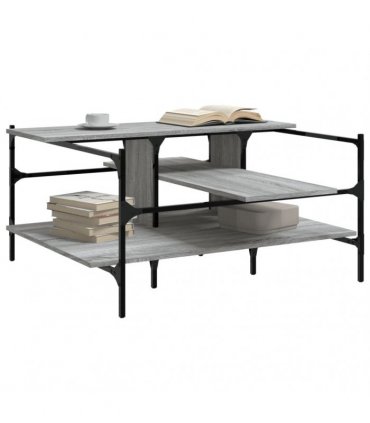 vidaXL Coffee Table Grey Sonoma 100x100x48.5 cm Engineered Wood