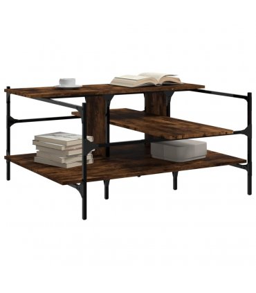 vidaXL Coffee Table Smoked Oak 100x100x48.5 cm Engineered Wood