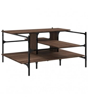 vidaXL Coffee Table Brown Oak 100x100x48.5 cm Engineered Wood