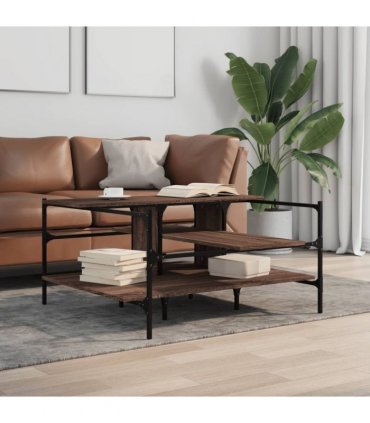 vidaXL Coffee Table Brown Oak 100x100x48.5 cm Engineered Wood