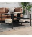 vidaXL Coffee Table Black 100x100x48.5 cm Engineered Wood
