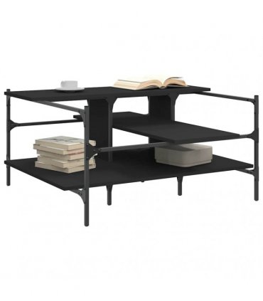 vidaXL Coffee Table Black 100x100x48.5 cm Engineered Wood