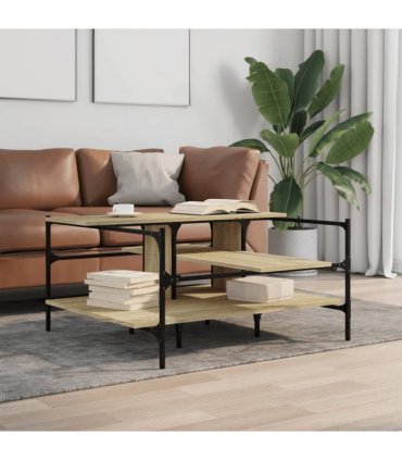 vidaXL Coffee Table Sonoma Oak 100x100x48.5 cm Engineered Wood