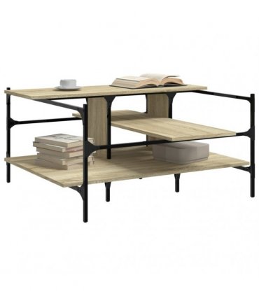 vidaXL Coffee Table Sonoma Oak 100x100x48.5 cm Engineered Wood