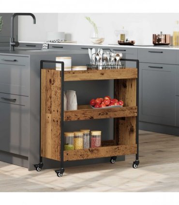 vidaXL Kitchen Trolley Old Wood 70 x 30 x 82 cm Engineered Wood