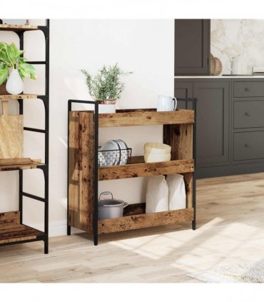vidaXL Kitchen Trolley Old Wood 70 x 30 x 82 cm Engineered Wood