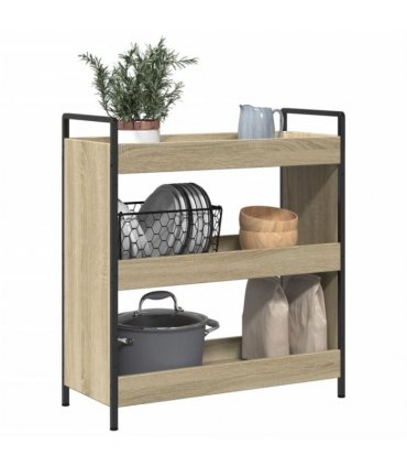 vidaXL Kitchen Trolley Sonoma Oak 70x30x82 cm Engineered Wood