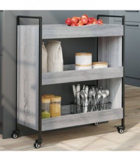vidaXL Kitchen Trolley Grey Sonoma 70x30x82 cm Engineered Wood