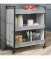 vidaXL Kitchen Trolley Grey Sonoma 70x30x82 cm Engineered Wood