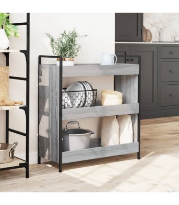 vidaXL Kitchen Trolley Grey Sonoma 70x30x82 cm Engineered Wood