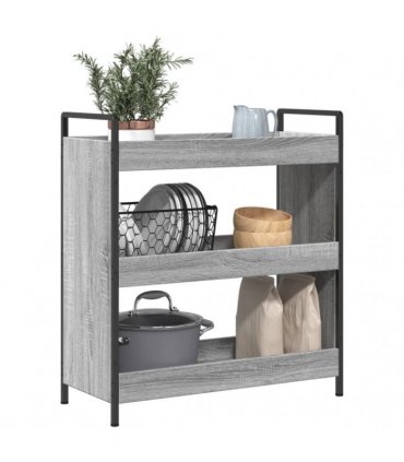 vidaXL Kitchen Trolley Grey Sonoma 70x30x82 cm Engineered Wood