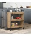 vidaXL Kitchen Trolley Artisan Oak 70 x 30 x 82 cm Engineered Wood