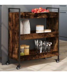 vidaXL Kitchen Trolley Smoked Oak 70x30x82 cm Engineered Wood