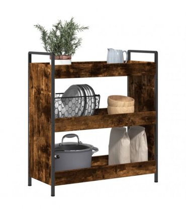 vidaXL Kitchen Trolley Smoked Oak 70x30x82 cm Engineered Wood