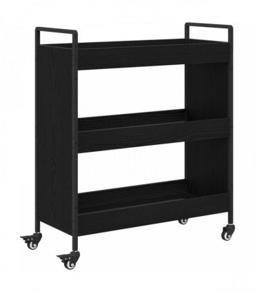 vidaXL Kitchen Trolley Black Oak 70 x 30 x 82 cm Engineered Wood