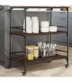 vidaXL Kitchen Trolley Brown Oak 100.5x50x105 cm Engineered Wood