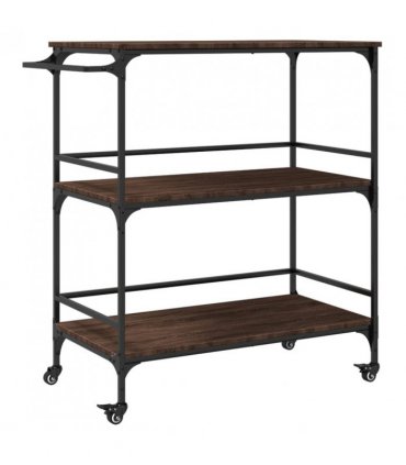 vidaXL Kitchen Trolley Brown Oak 100.5x50x105 cm Engineered Wood