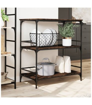 vidaXL Kitchen Trolley Brown Oak 100.5x50x105 cm Engineered Wood