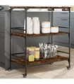 vidaXL Kitchen Trolley Smoked Oak 100.5x50x105 cm Engineered Wood