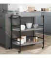 vidaXL Kitchen Trolley Grey Sonoma 81.5x41x92.5 cm Engineered Wood