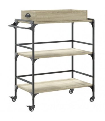 vidaXL Kitchen Trolley Sonoma Oak 81.5x41x92.5 cm Engineered Wood