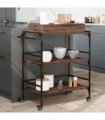 vidaXL Kitchen Trolley Brown Oak 81.5x41x92.5 cm Engineered Wood
