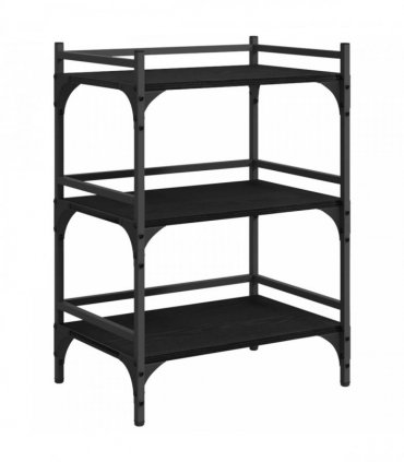vidaXL Kitchen Trolley Black Oak 50 x 35 x 75.5 cm Engineered Wood