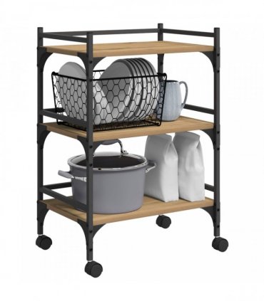 vidaXL Kitchen Trolley Artisan Oak 50 x 35 x 75.5 cm Engineered Wood